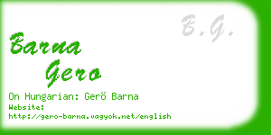 barna gero business card